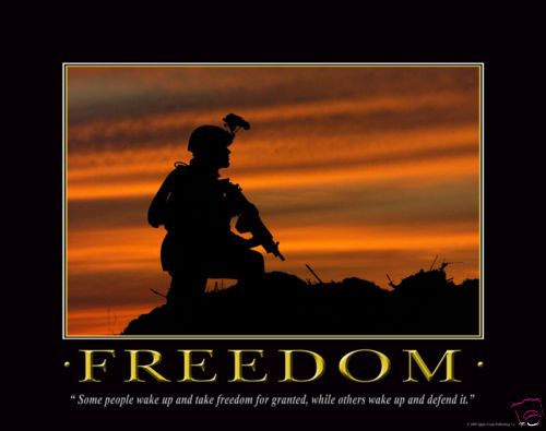 FREEDOM MILITARY MOTIVATIONAL POSTER 18 X 24 SOLDIER  