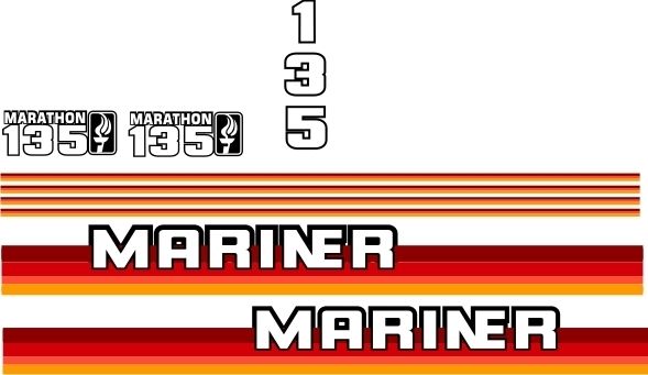 MARINER 135 hp DECALS MARATHON reproductions  