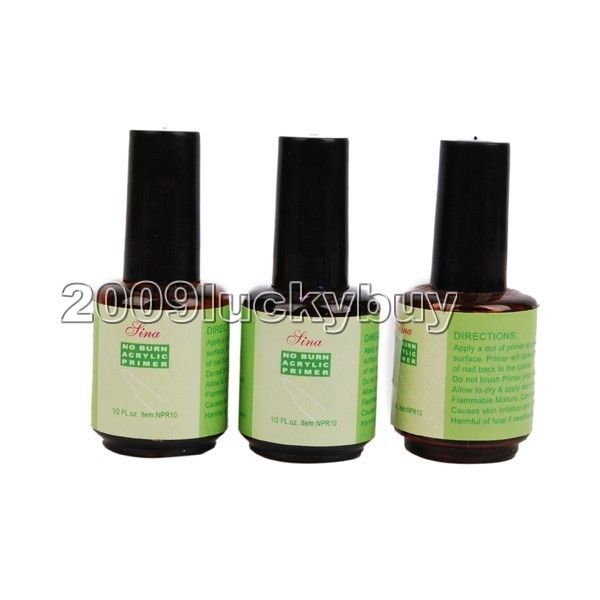 3pcs No Burn Acrylic Primer Nail Art Tech Essential Gel  