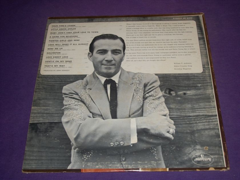 Faron Young Wine Me Up SR 61241 Rare 12 Vinyl Record  