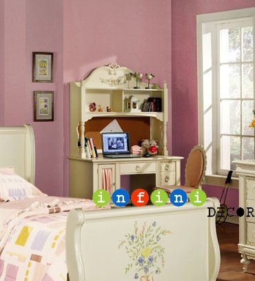 Twin Size Bed Frame Set Children Bedroom Furniture Girl  