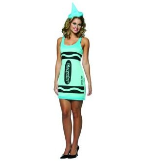 Sky Blue Crayola Crayon Tank Dress Costume Adult Std  