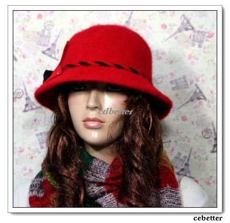 Women Lady NEW Elegant Flower Decor Fedora Bucket Hat Cap GIFT  