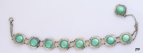 NICE AMERICAN STERLING SILVER ENAMELED BRACELET c1920s  