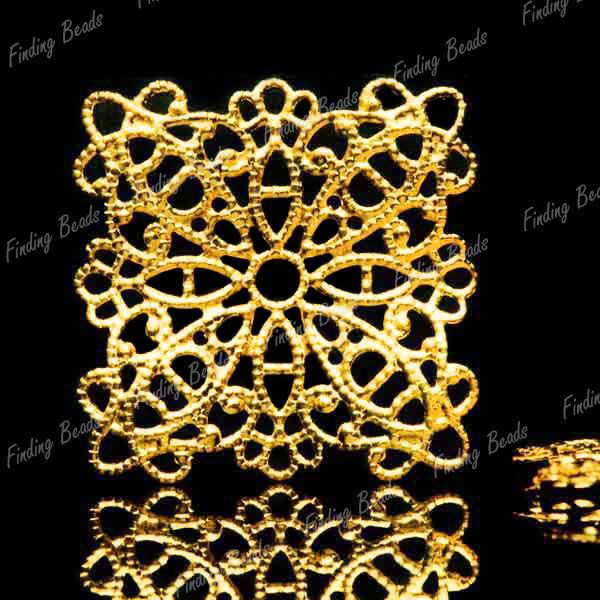 15pcs Flower Raw brass links Cabochon Filigree MB0567  