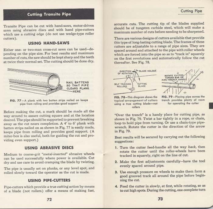 1950 Transite Pipe Guide Manual Asbestos Johns Manville  