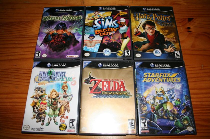 NINTENDO GAMECUBE WII 6 GAME BUNDLE ZELDA STARFOX FINAL FANTASY SIMS 