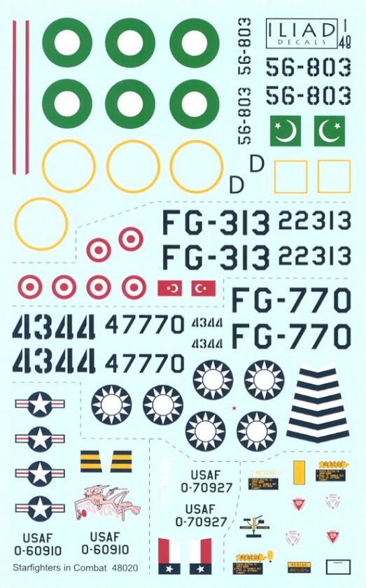   Decals 1/48 STARFIGHTERS IN COMBAT Lockheed F 104 Starfighter  