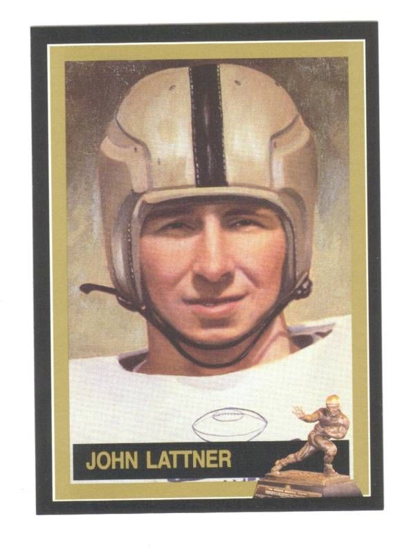 NOTRE DAME JOHN LATTNER OFFICIAL HEISMAN CARD 1953 GO IRISH   