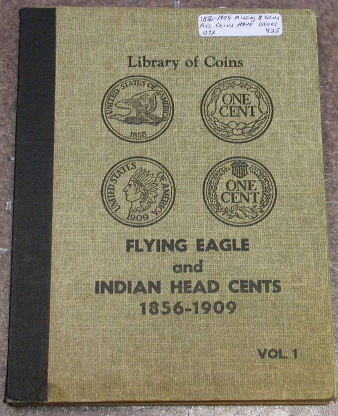 1856 1909 FLYING EAGLE & INDIAN HEAD CENT SET W/ LIBRARY OF COINS 