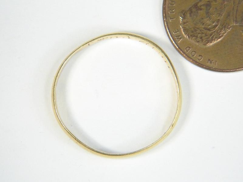   EARLY GOLD POSY POESY RING c1700 GOD ALONE MADE US TWO ONE  