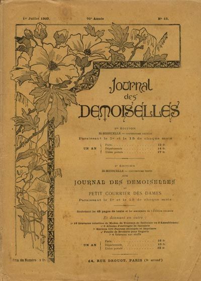 ORIGINAL JOURNAL DEMOISELLES July 1902 + PATTERN  