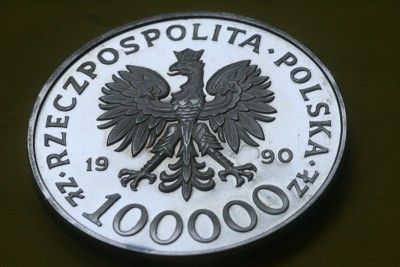 Polish Silver coin 1990 Solidarnosc, Proba without stamp, but mint 