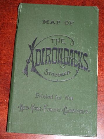 VINTAGE 1893 Huge Folding MAP OF ADIRONDACKS New York  