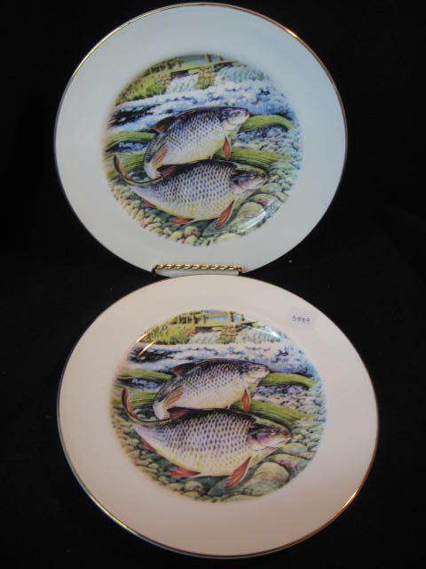   ROYAL STAFFORDSHIRE England FISH ROACH QTY 2 DINNER PLATES  