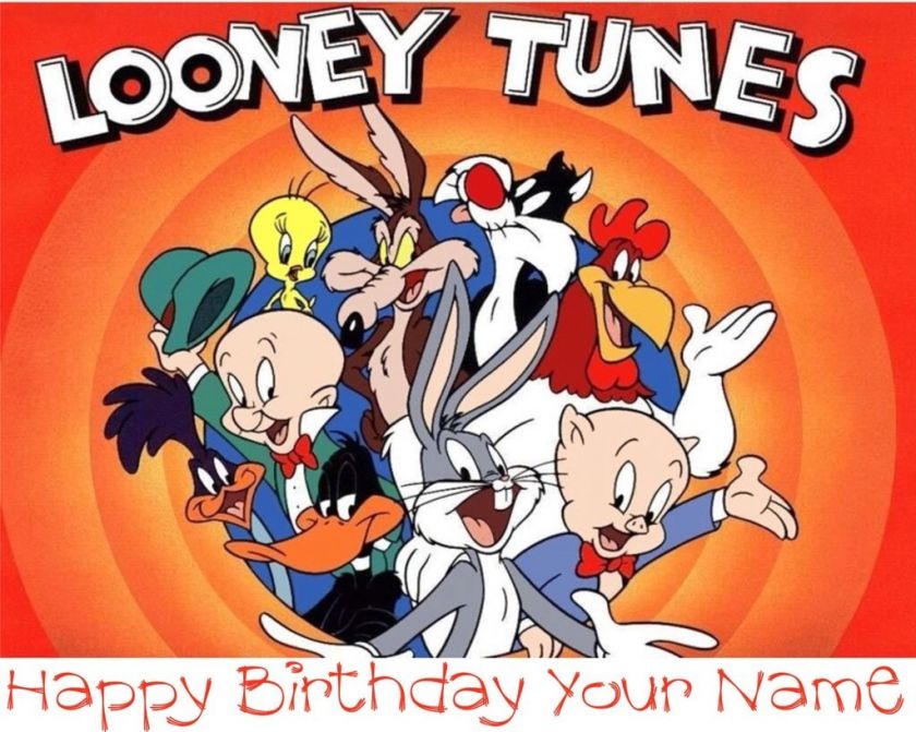 LOONEY TUNES Edible Photo Cake Topper   $3ship  