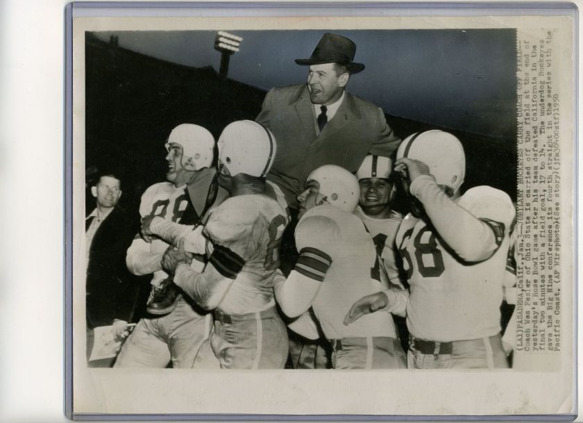 OHIO STATE rose bowl California1950 Wes Fesler photo  