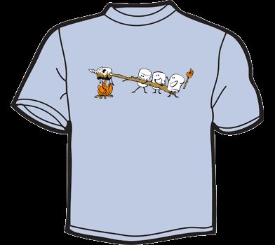 FUNNY MARSHMALLOW T Shirt MENS camping smore smores  