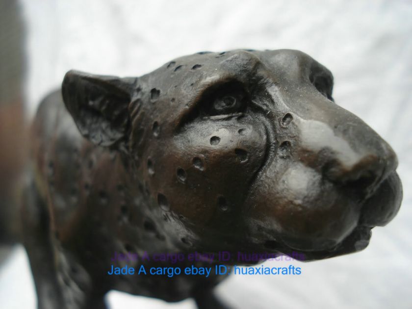 100% Bronze statue sculpture Ferocious cheetah attack Artwork  