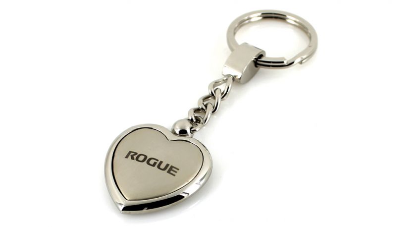 Nissan ROGUE Chrome Two Tone Heart Shape Keychain  