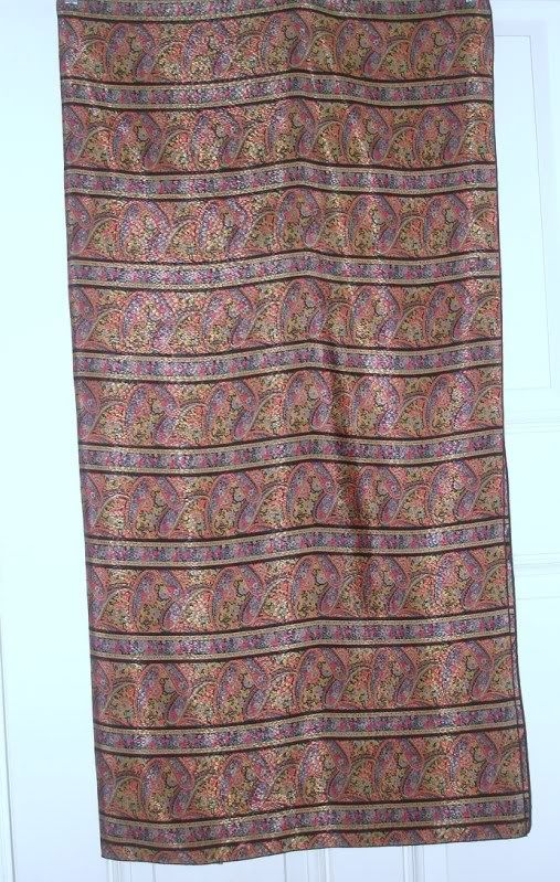 FRITTS NEW YORK HUGE BLACK GOLD RED BLUE PAISLEY SILK WRAP SCARF 44 