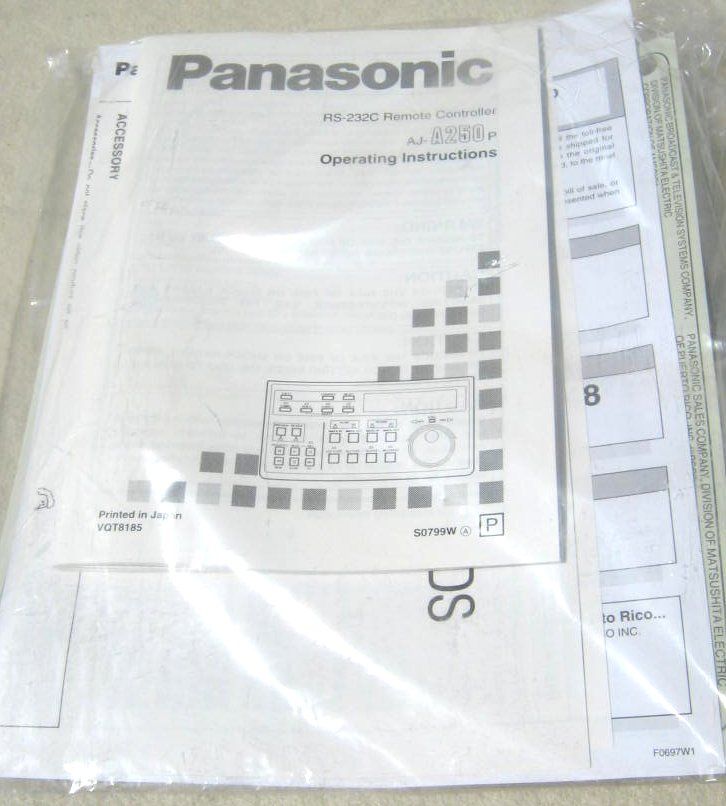 PANASONIC AJ A250P RS 232C REMOTE CONTROLLER  