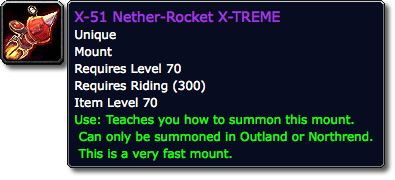 51 NETHER ROCKET MOUNT Warcraft WOW Unscratched Loot  