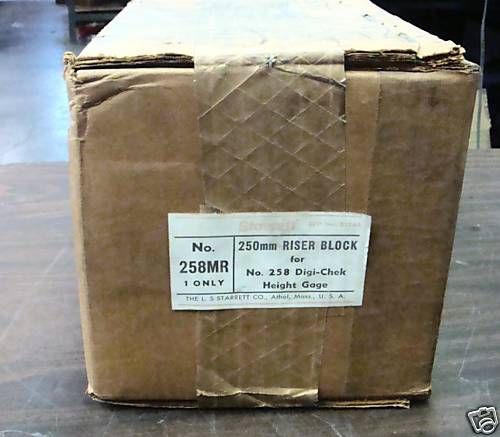 LS Starrett 250mm Riser Block, New In Box, R 469 33  