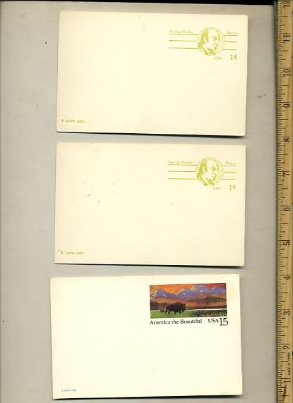 pre POSTAGE PAID postcards George Wythe + America USA blank unused 