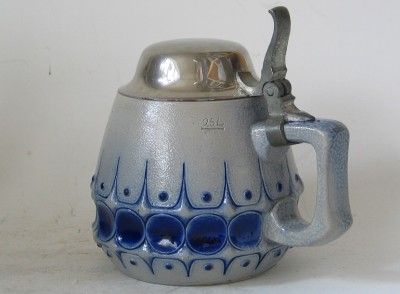 Jugendstil German Beer Stein Steinzeug Coblenz # 372 c.1900  