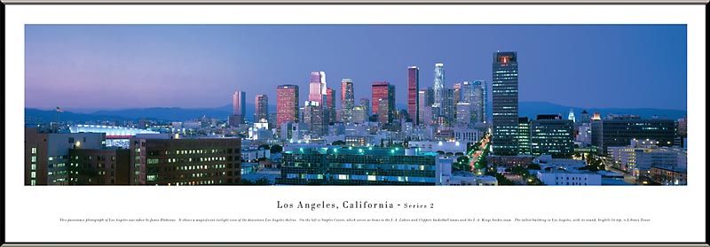 LOS ANGELES, CALIFORNIA Skyline Panoramic Print #2B  