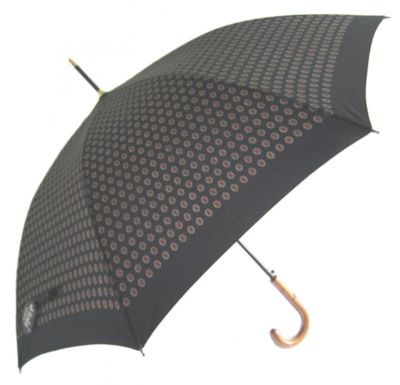 Viola Mens Designer Butterfly Auto Stick Umbrella Black  