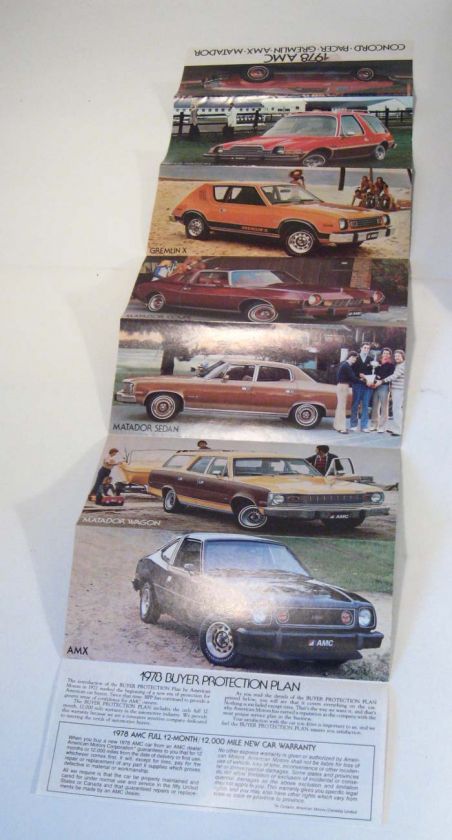 1978 AMC Sales Brochure GREMLIN Pacer Concord Matador  