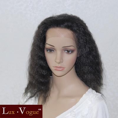 Handsewn Perruque FULL LACE FRONT Kinky Wigs 9118#1B  