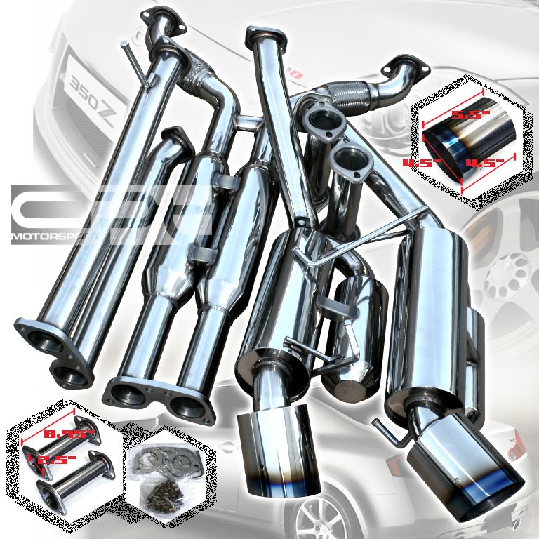 FAIRLDAY 350Z/Z33 G35/V35 STAINLESS DUAL CATBACK EXHAUST MUFFLER 4.5 