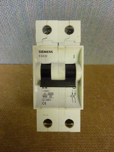 Siemens 5SX22 B16 16A 2P Circuit Breaker 480VAC (3623)  