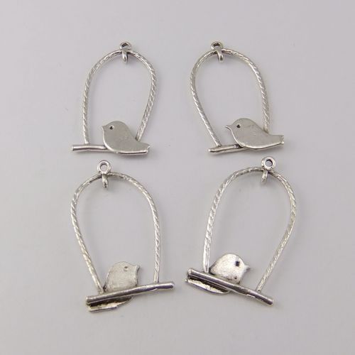 jewellry pendant cute bird on swing charms 20pcs 02154  