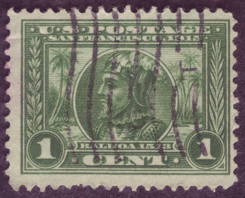 1913 1c green PANAMA PACIFIC EXPOSITION, US Scott #397  