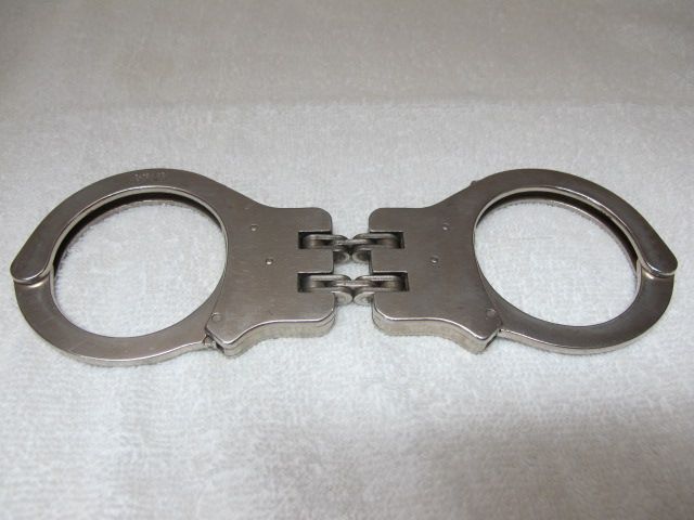 Antique estate Peerless Handcuffs nickel finish, no key  