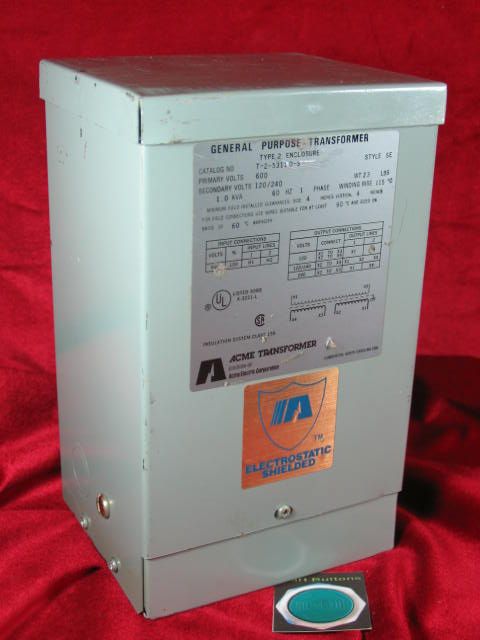 Acme T 2 53110 S General Purpose Transformer 1 phase 600v 120/240v 