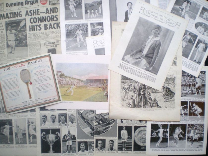   PAGES / PRINTS / EPHEMERA   TENNIS WIMBLEDON DAVIS CUP ETC 1888 1975