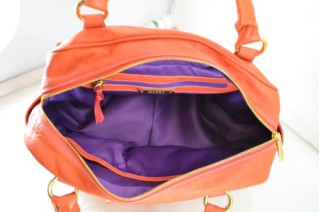 MITSI SUGAR LOAF ORANGE LEATHER SATCHEL BAG  