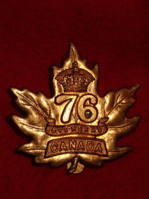 E76A CEF CAP BADGE, 76th Battalion, BARRIE   Canadian  