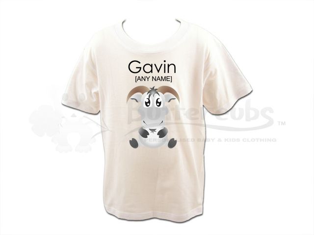 Personalised Childrens/Kids T Shirt  Goat Design  