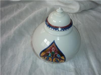 Vtg Elizabeth Arden Porcelain Jar w/ Lid Byzantium Bird  