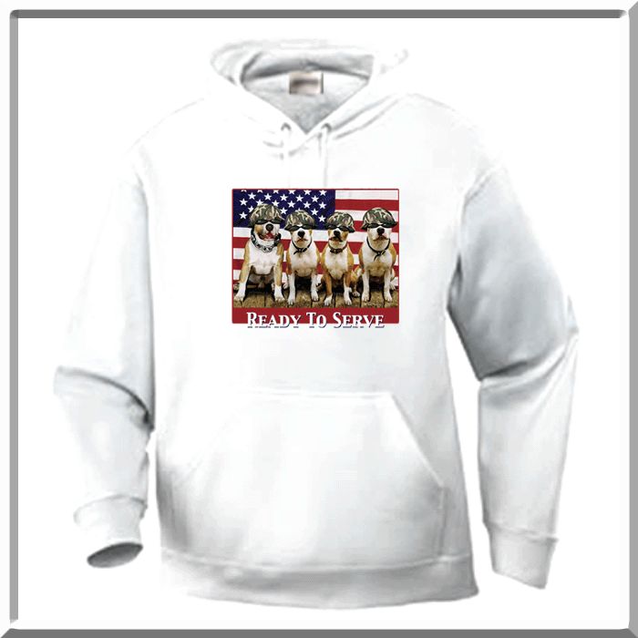 Ready To Serve Pit Bulls US Flag SWEATSHIRTS S 2X,3X,4X  