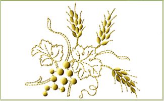 Grapes N Wheat machine embroidery designs set 5x7 hoop  