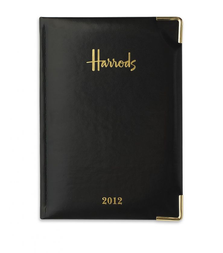 GILT EDGE PAGES HARRODS 2012 BLACK A5 DIARY NEW week to view ( 2011 