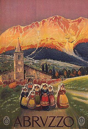 ITALY VINTAGE ABRUZZO ROME ITALIA ITALIAN REPRO POSTER  