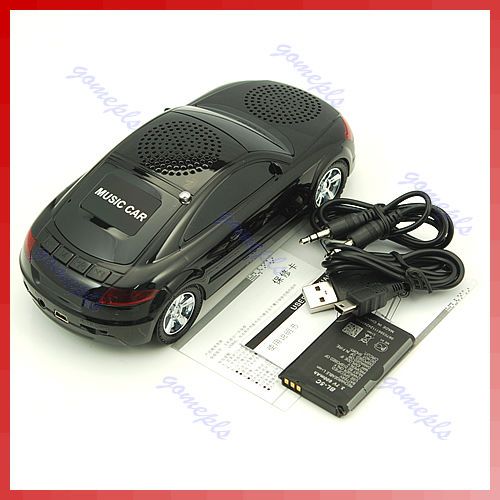 Mini Multi Media  FM AUX Radio Speaker Music Car BLK  